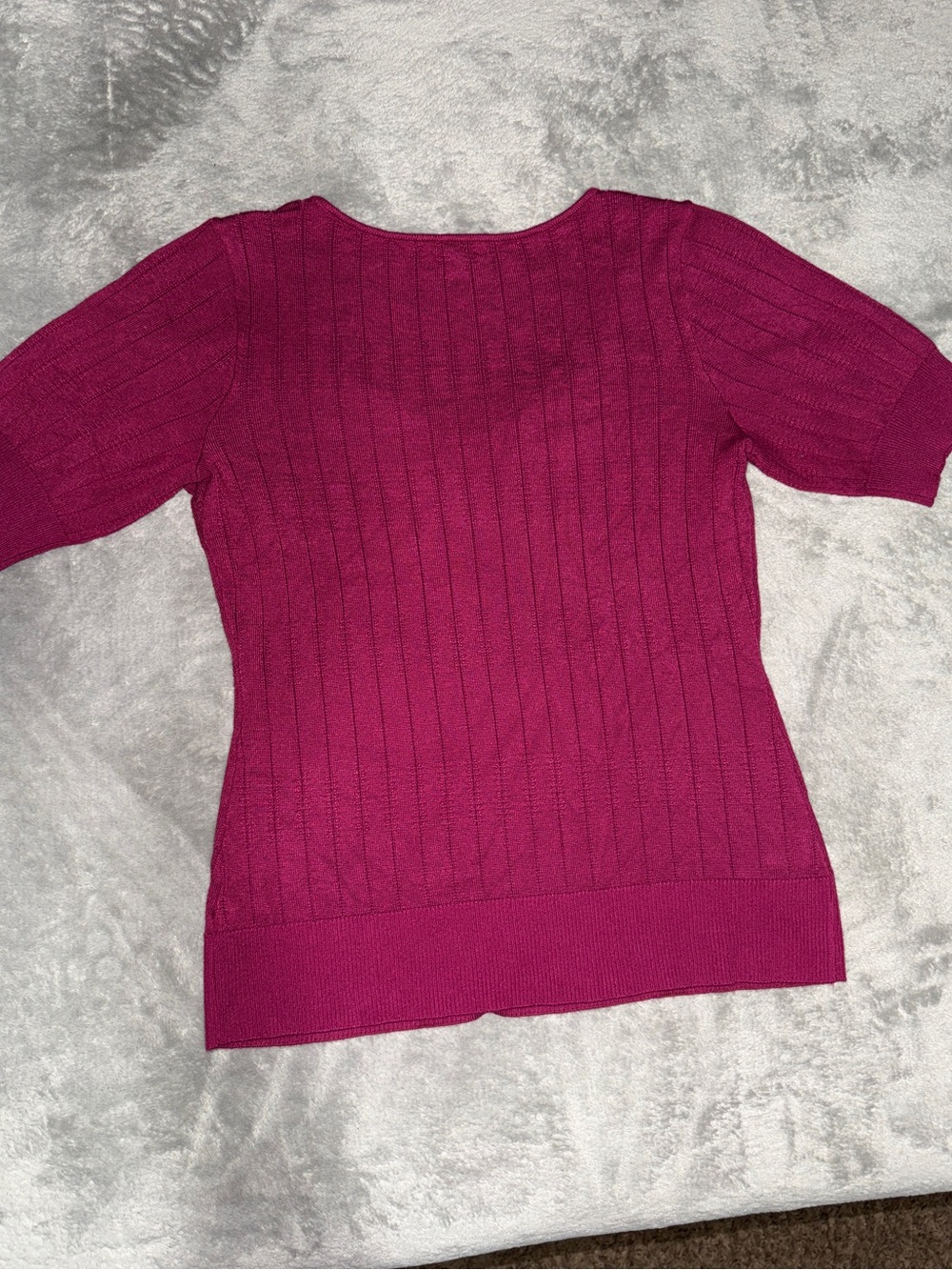 Maurices Raspberry Sweetheart Short Sleeve Ribbed Top - Picture 8 of 8